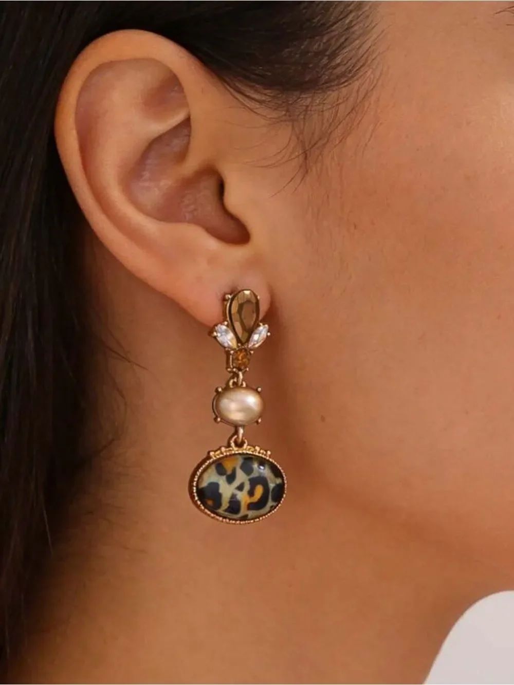 Vintage style Leopard Drop Earrings N1478